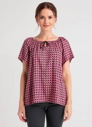 Top coupe fluide manches courtes rose TELMAIL femme
