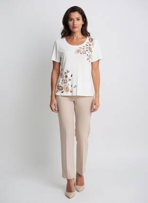 T-shirt imprimé fantaisie manches courtes blanc MERI & ESCA femme