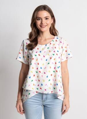 Top stretch manches courtes blanc I.ODENA femme