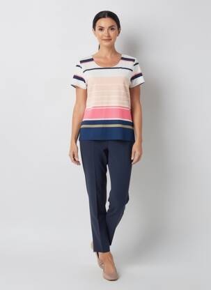T-shirt stretch manches courtes beige GEVANA femme
