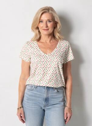 T-shirt imprimé fantaisie manches courtes blanc C'EST BEAU LA VIE femme