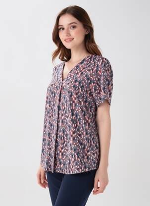 T-shirt imprimé fantaisie manches courtes bleu DIANE LAURY femme