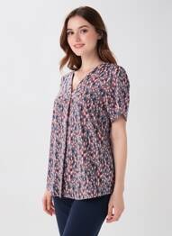 T-shirt imprimé fantaisie manches courtes bleu DIANE LAURY femme