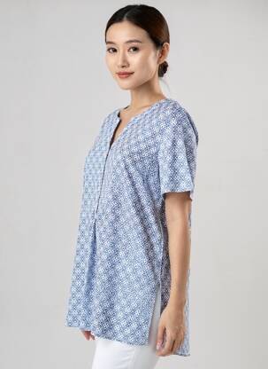 T-shirt imprimé fantaisie manches courtes bleu DIANE LAURY femme