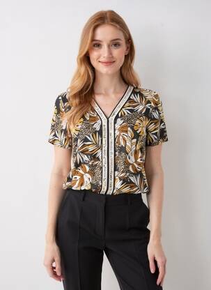Top stretch manches courtes marron DIANE LAURY femme
