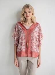 Blouse manches courtes manches courtes marron DIANE LAURY femme