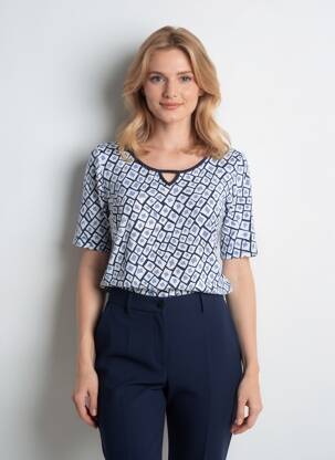 T-shirt stretch manches courtes bleu TELMAIL femme