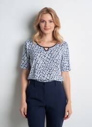 T-shirt stretch manches courtes bleu TELMAIL femme