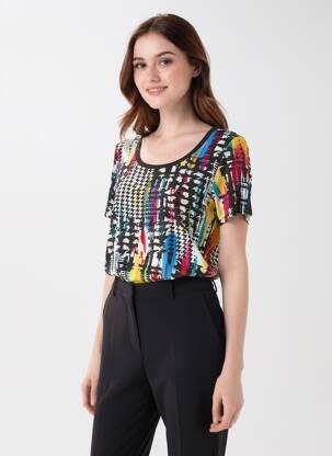 T-shirt imprimé fantaisie manches courtes noir TELMAIL femme