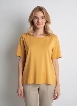 T-shirt stretch manches courtes jaune GRIFFON femme