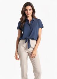 Chemisier manches courtes manches courtes bleu KATMAI femme