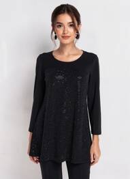 Tunique manches longues col rond noir DIANE LAURY femme