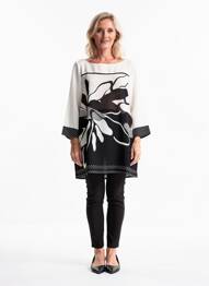 Tunique manches longues tissage crêpe blanc TELMAIL femme