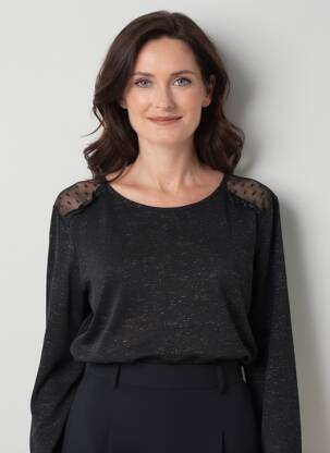 Top manches longues manches longues noir KATMAI femme