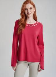 T-shirt manches longues manches longues rose DIANE LAURY femme