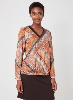 T-shirt manches longues manches longues orange DIANE LAURY femme
