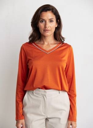 T-shirt manches longues manches longues orange DIANE LAURY femme