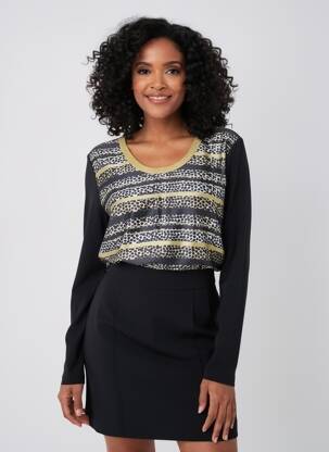 Top manches longues manches longues noir DIANE LAURY femme