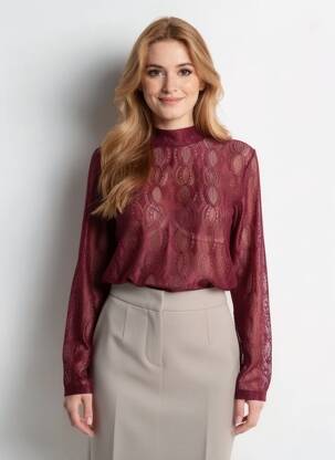 Top manches longues manches longues rouge IMITZ femme