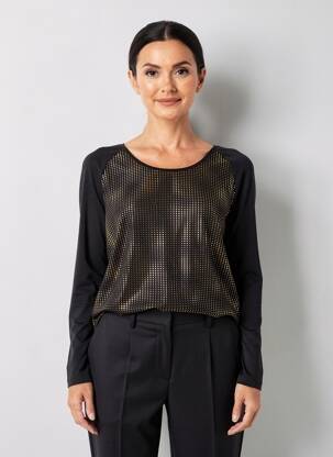 Top manches longues manches longues noir C'EST BEAU LA VIE femme
