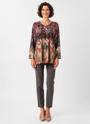 T-shirt manches 3/4 manches 3/4 rouge GEVANA femme