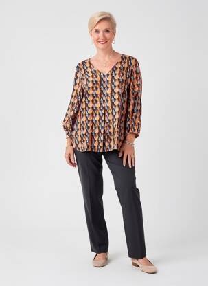 Blouse manches 3/4 manches 3/4 jaune GEVANA femme