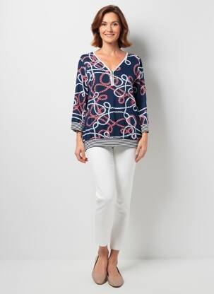 Top stretch manches 3/4 bleu TELMAIL femme