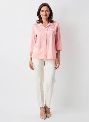 Chemisier coupe cintrée manches 3/4 rose I.ODENA femme