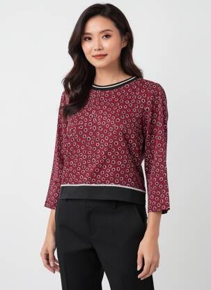 Blouse manches longues manches longues rouge TELMAIL femme