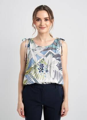 Top sans manche sans manche bleu DIANE LAURY femme