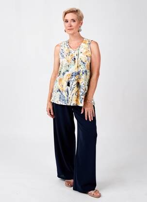 Top stretch sans manche bleu GRIFFON femme
