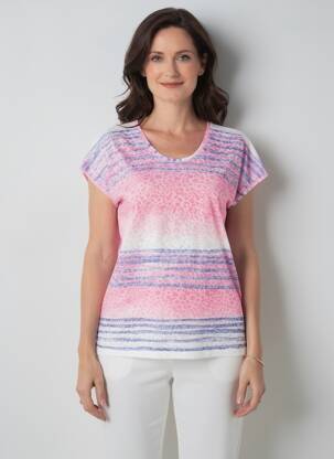 T-shirt coupe cintrée manches courtes rose GRIFFON femme