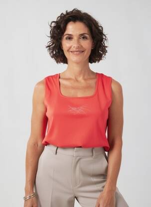 Débardeur stretch sans manche rouge I.ODENA femme