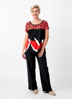 Top stretch manches courtes rouge TELMAIL femme