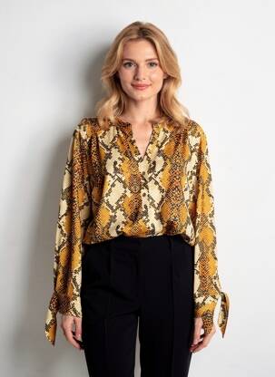 Blouse tissage popeline manches longues jaune NOOGAT BY AKOZ femme