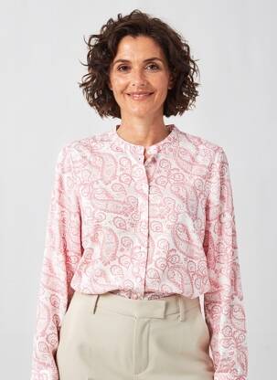 Chemisier imprimé fantaisie manches longues blanc JENSEN femme