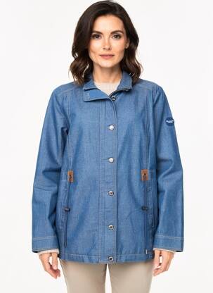Veste casual coupe droite bleu REVER MILE femme