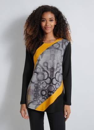 Pull coupe cintrée manches longues noir VETISTYLE femme