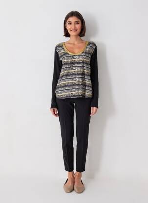 Top tissage jersey manches longues noir DIANE LAURY femme