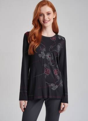 T-shirt manches longues manches longues noir JEAN DELFIN femme