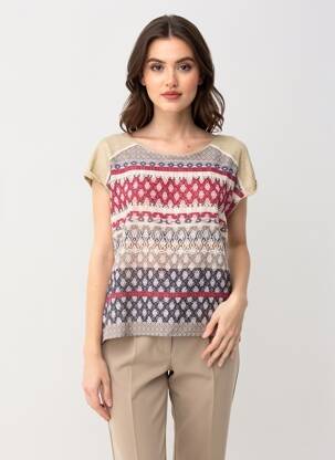 Top stretch manches courtes beige C'EST BEAU LA VIE femme