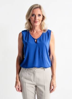 Top stretch sans manche bleu TELMAIL femme