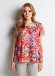 Top stretch manches courtes rose TELMAIL femme