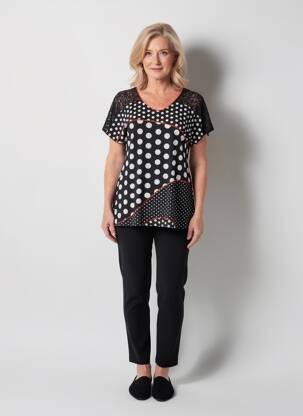 T-shirt stretch manches courtes noir TELMAIL femme