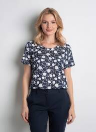 T-shirt stretch manches courtes bleu NAYAT femme