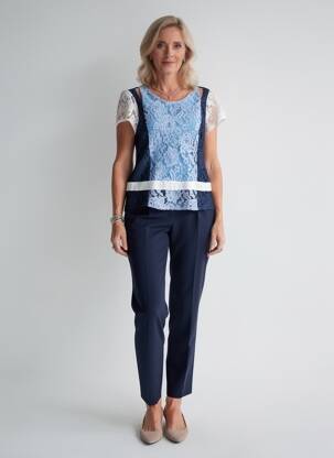 Top manches courtes manches courtes bleu MERI & ESCA femme