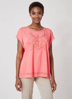 T-shirt imprimé fantaisie manches courtes orange KATMAI femme