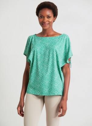 T-shirt coupe droite manches courtes vert MARBLE femme