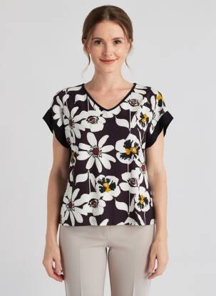 Top stretch manches courtes noir TELMAIL femme