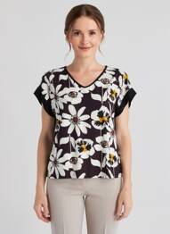 Top stretch manches courtes noir TELMAIL femme